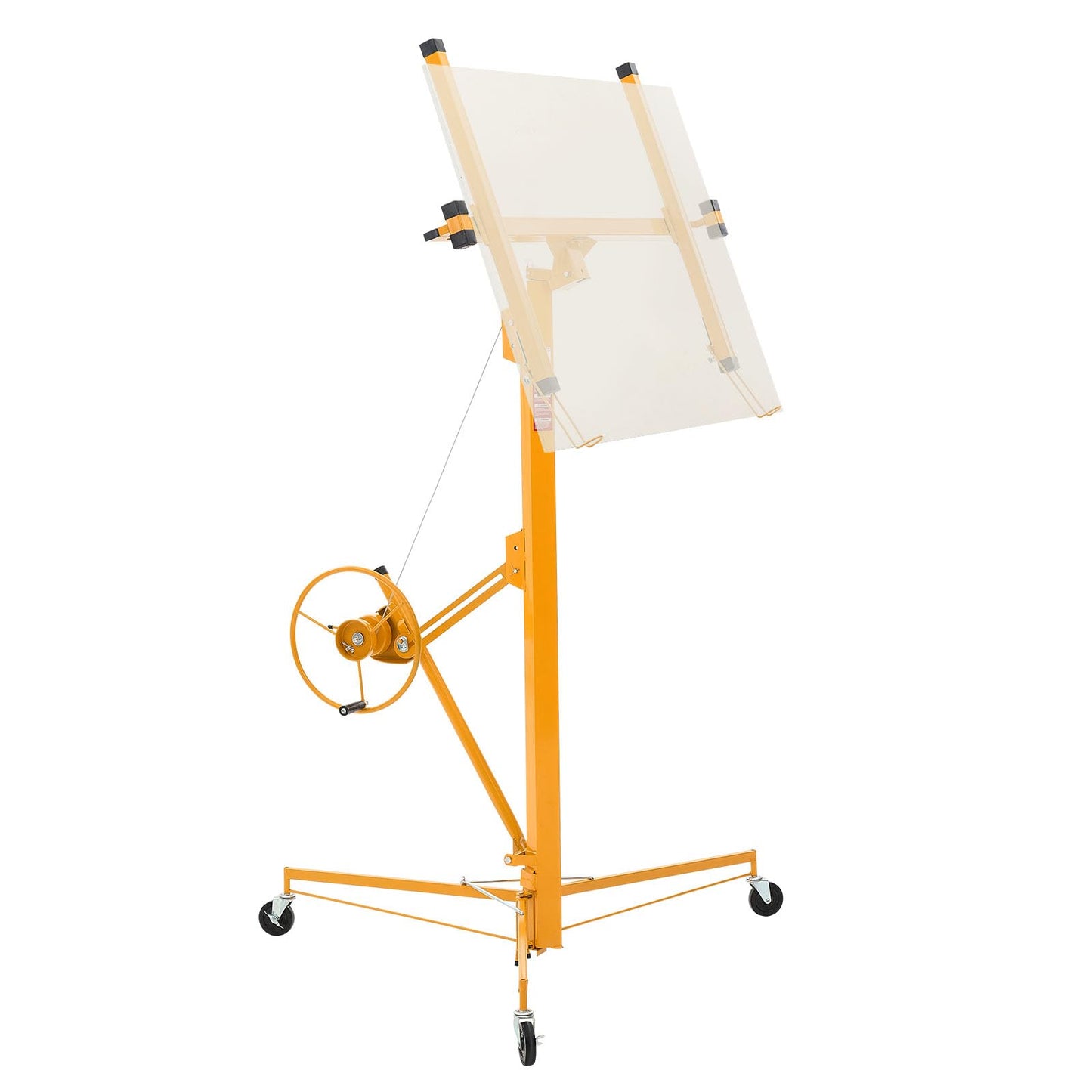 VEVOR 11ft Drywall Lift, Heavy-Duty 150 lbs Sheetrock Hoist with Adjustable Telescoping Arm, Lockable Wheels, Drywall Lifter Panel Jack Hoist Tools Ideal for Ceiling & Wall Installation (Black)