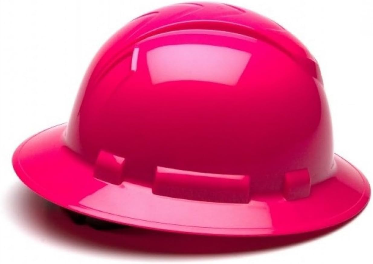 Texas America Safety Company Full Brim Ridgeline Hard Hat with 6 Point Knob Adjustment and Tote