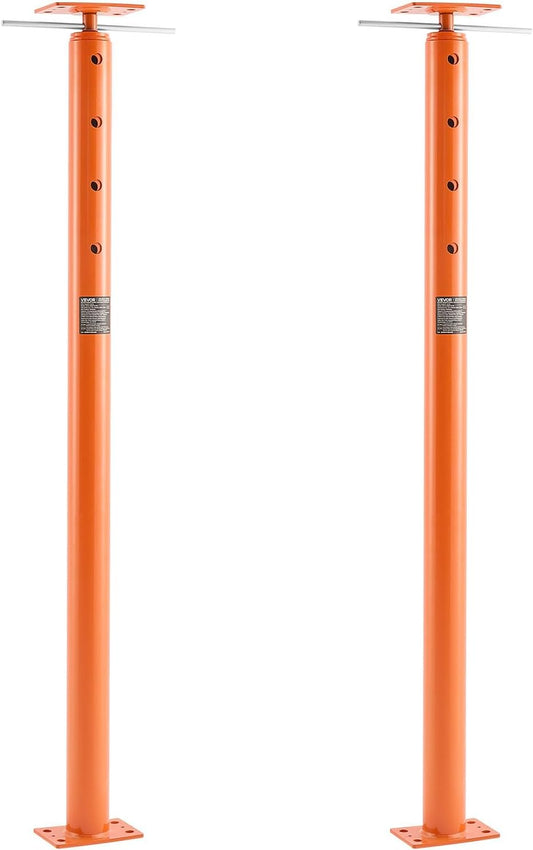 VEVOR House Floor Jacks, 2 Pack 53-93 Inch Height Range, 18000 lbs Max Load Capacity, Adjustable Support Beam Basement Jack Post Pole for Leveling, Lift Steel Telescoping Post for Temporary Support