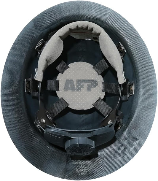 AFP Fiber Full Brim Hard Hat | 6 Point Ratchet Suspension | OSHA & ANSI Rated | Hard Hats for Men | Premium Construction Helmets for Safety