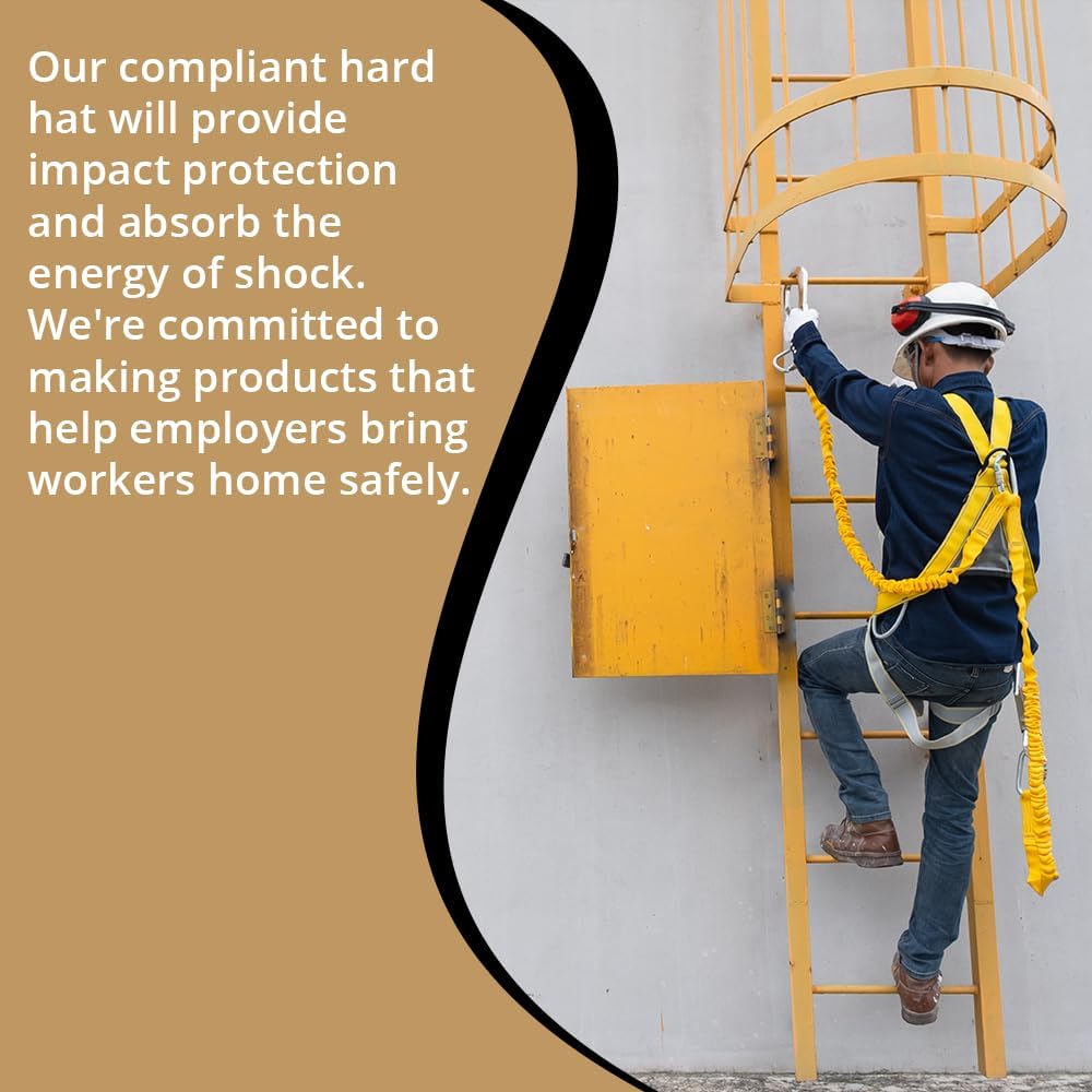 AFP Fiber Full Brim Hard Hat | 6 Point Ratchet Suspension | OSHA & ANSI Rated | Hard Hats for Men | Premium Construction Helmets for Safety