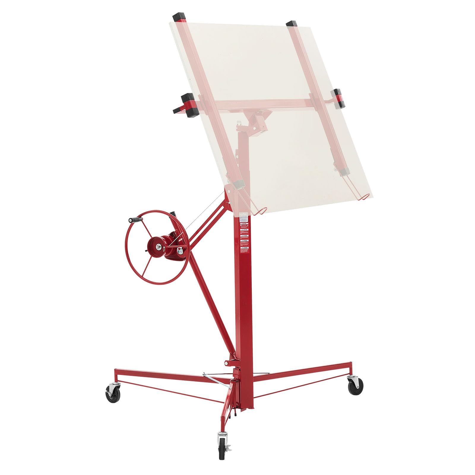 VEVOR 11ft Drywall Lift, Heavy-Duty 150 lbs Sheetrock Hoist with Adjustable Telescoping Arm, Lockable Wheels, Drywall Lifter Panel Jack Hoist Tools Ideal for Ceiling & Wall Installation (Black)