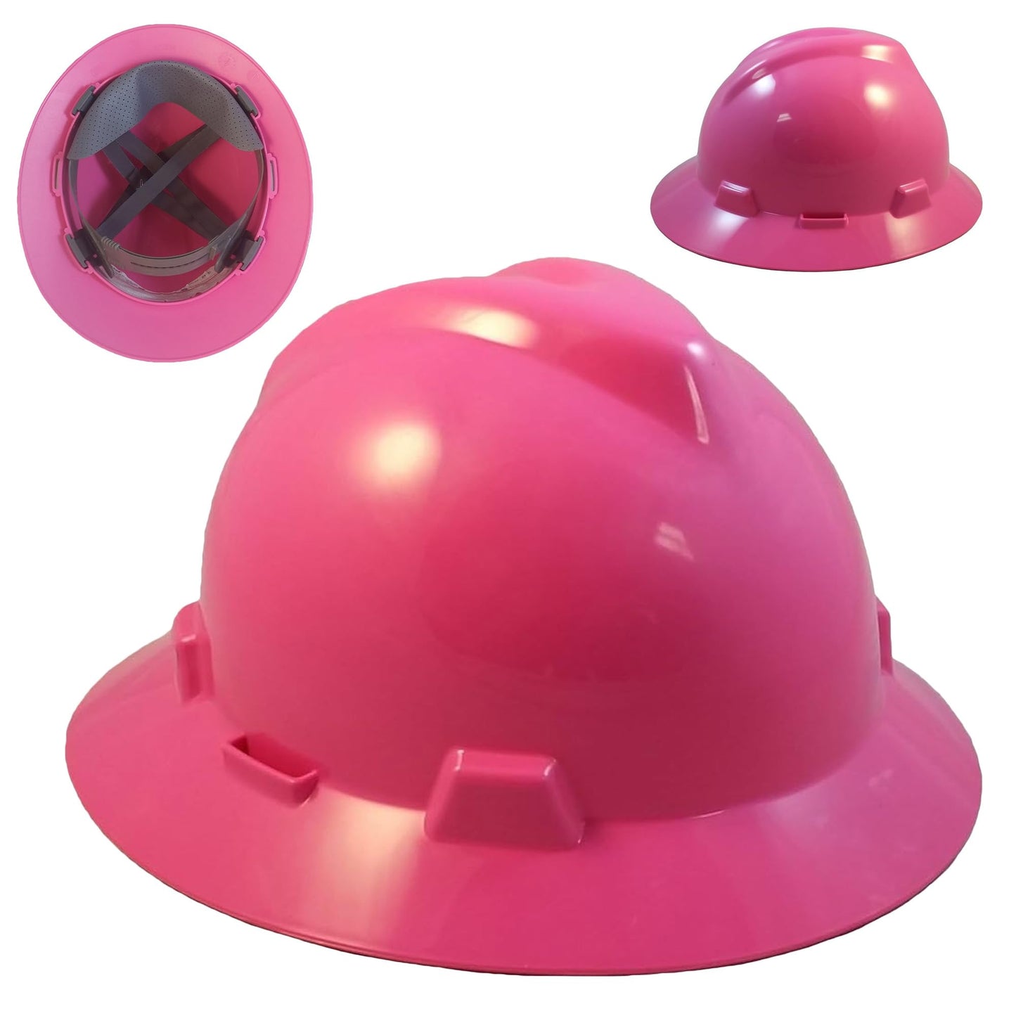 V-Guard with Staz On Suspensions Full Brim Hard Hats with Safety Tote