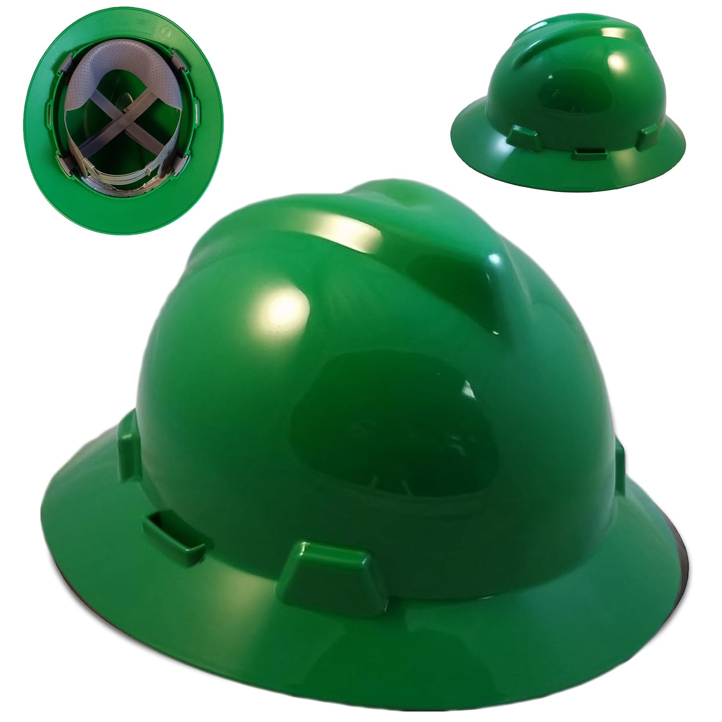 V-Guard with Staz On Suspensions Full Brim Hard Hats with Safety Tote