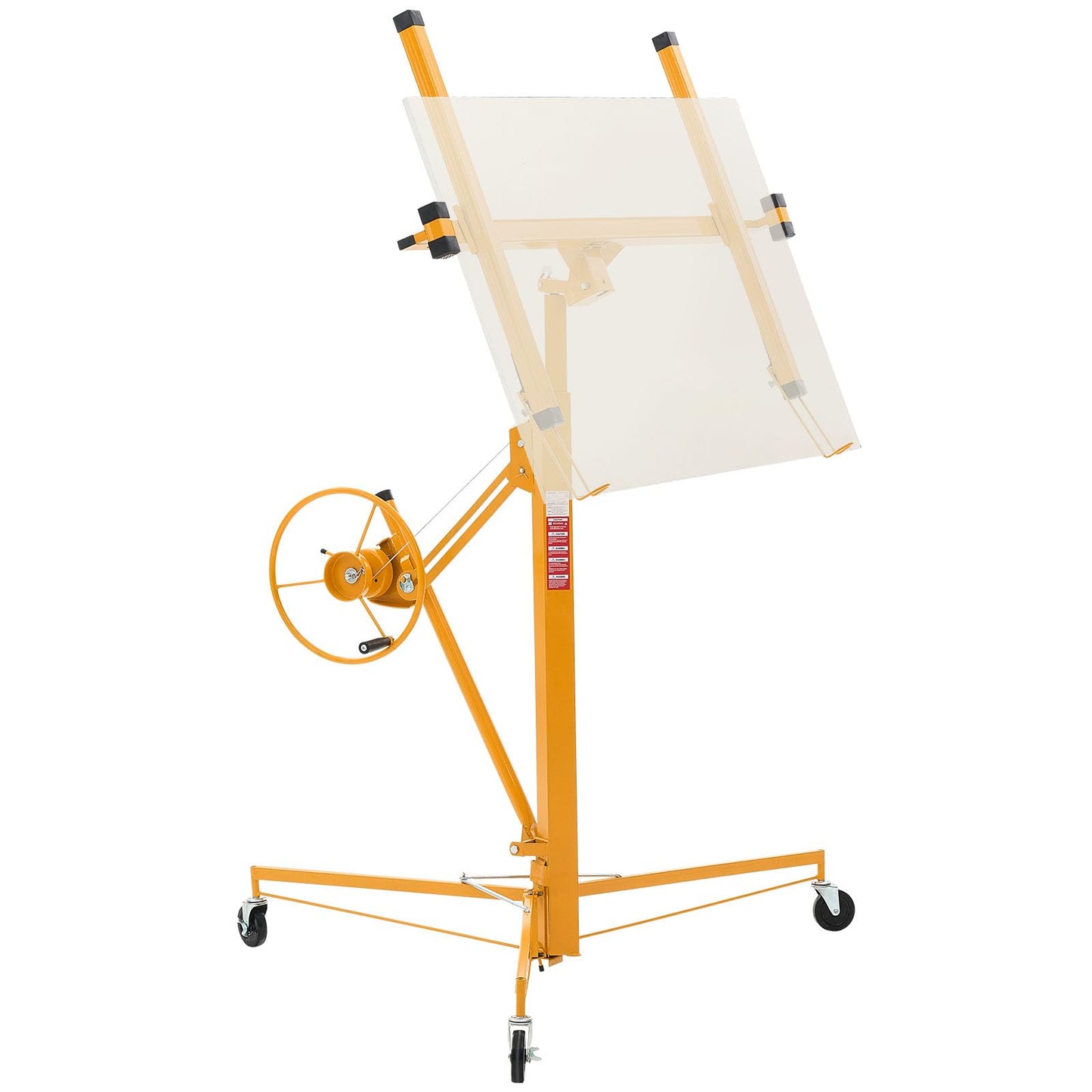 VEVOR 11ft Drywall Lift, Heavy-Duty 150 lbs Sheetrock Hoist with Adjustable Telescoping Arm, Lockable Wheels, Drywall Lifter Panel Jack Hoist Tools Ideal for Ceiling & Wall Installation (Black)