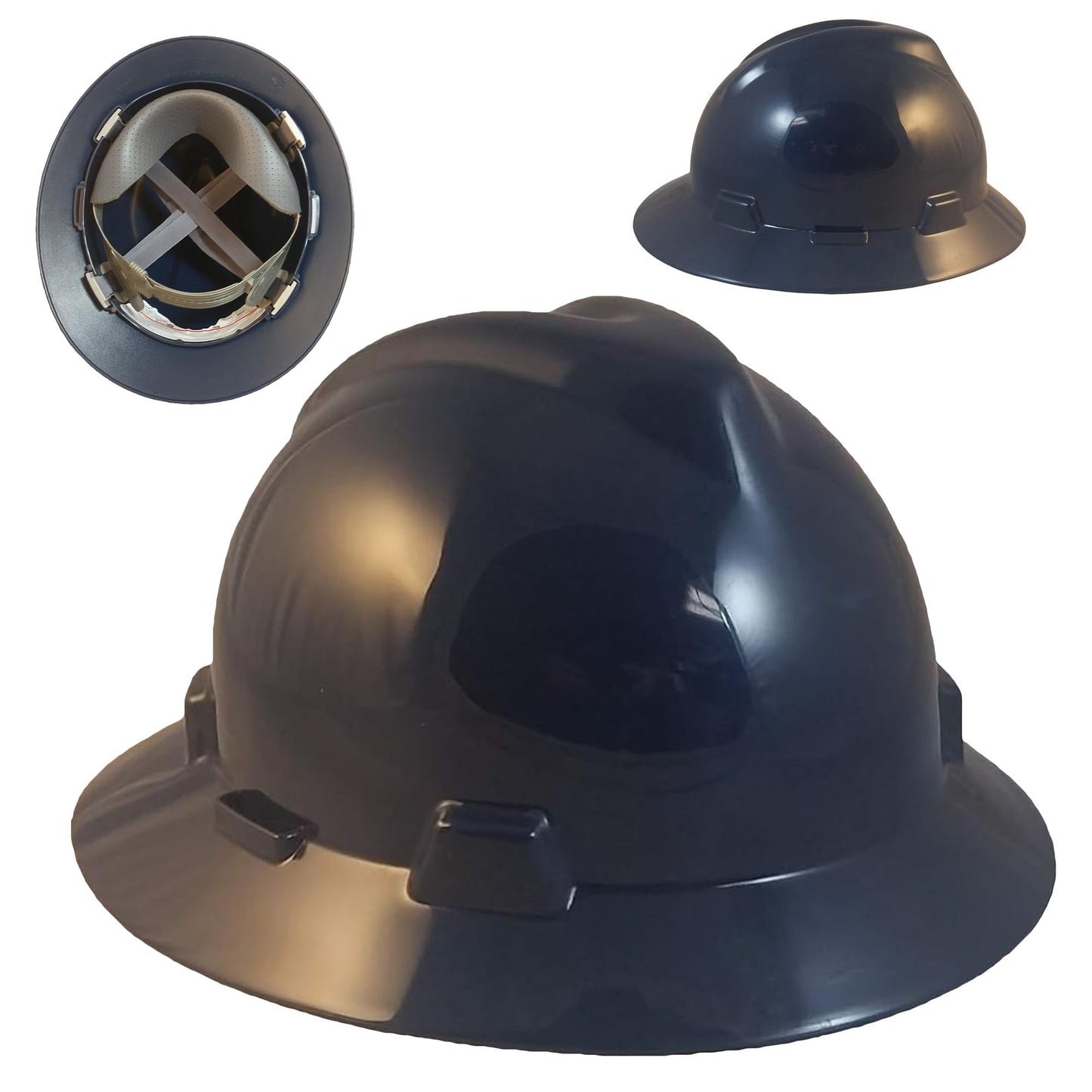 V-Guard with Staz On Suspensions Full Brim Hard Hats with Safety Tote