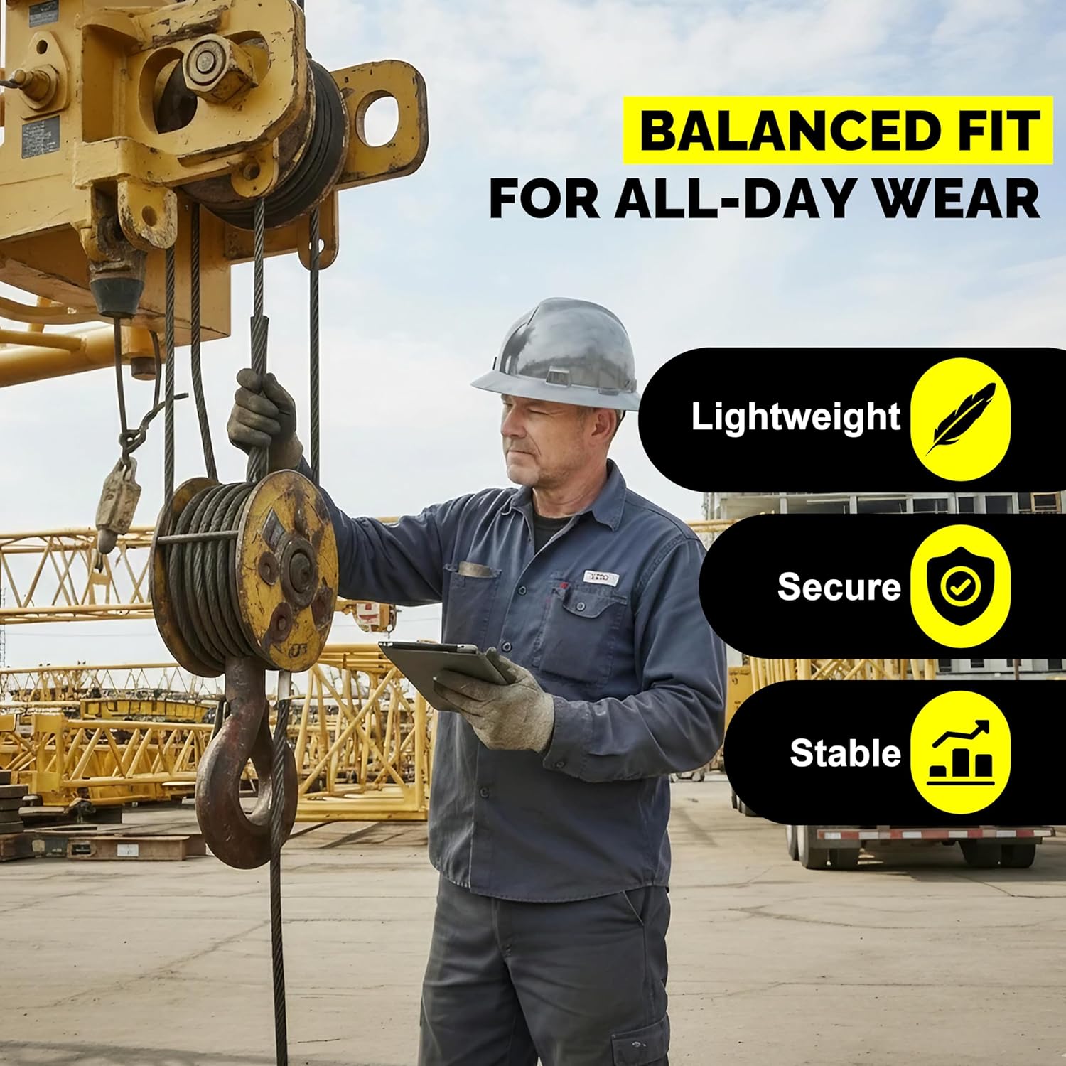 V-Guard with Staz On Suspensions Full Brim Hard Hats with Safety Tote