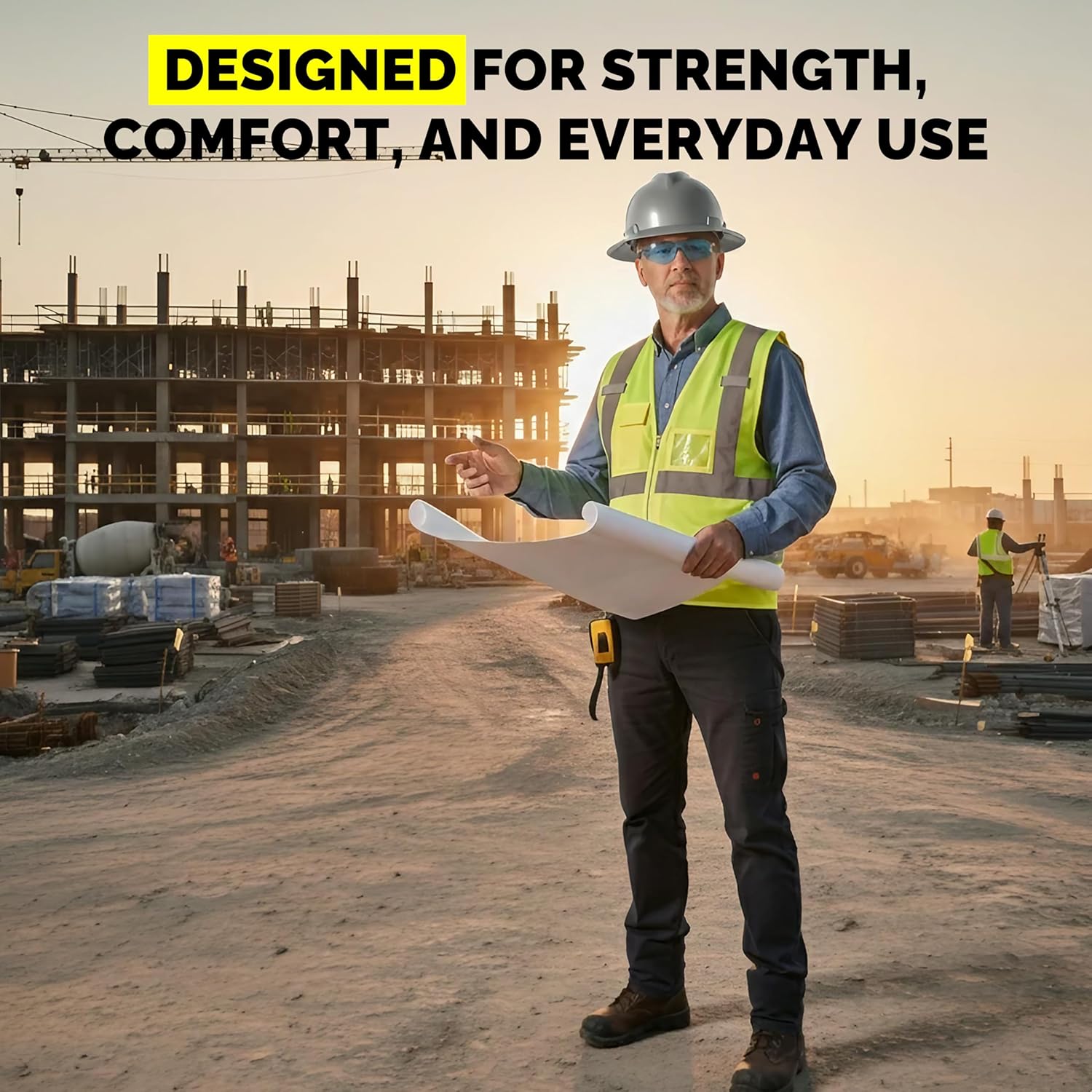 V-Guard with Staz On Suspensions Full Brim Hard Hats with Safety Tote