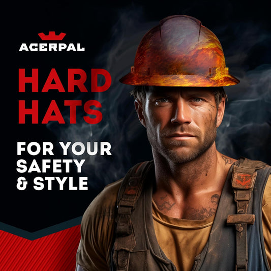 Acerpal Updated Full Brim Hard Hat, Padded, OSHA Type 1 Class E, G, & C Construction Safety Approved Hardhats, Hard Hats for Men, Cascos De Construccion Helmet.